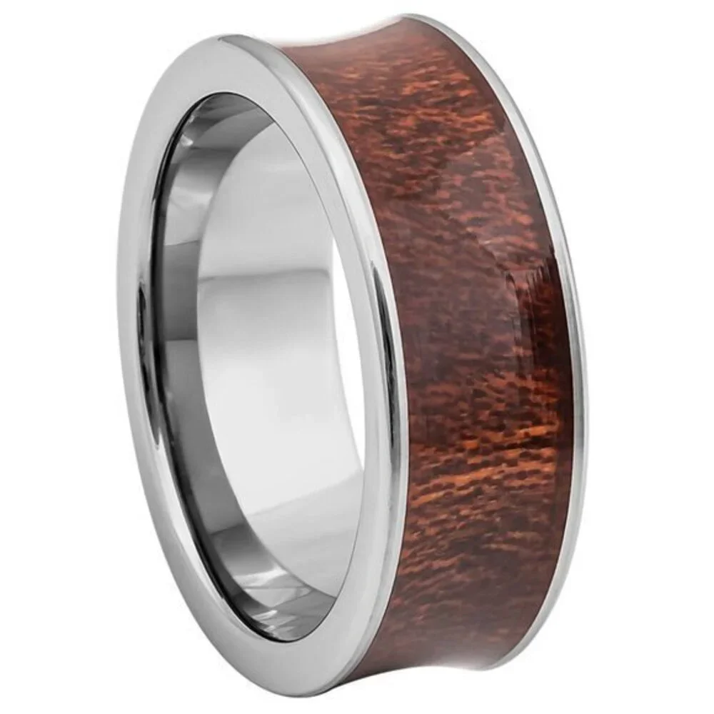 Concave Ring 8mm Tungsten Wedding Band